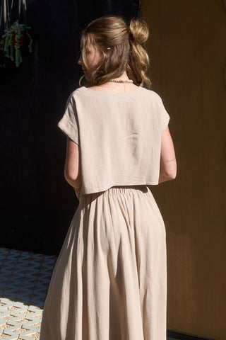 Jennifer Cropped Linen Top