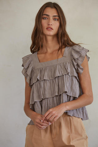 Sasha Woven Tiered Top