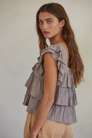 Sasha Woven Tiered Top
