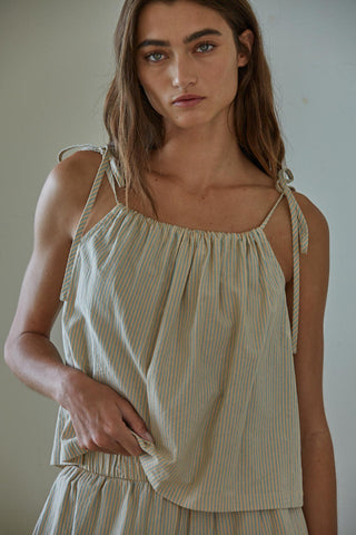 Shiloh Woven Tie Top