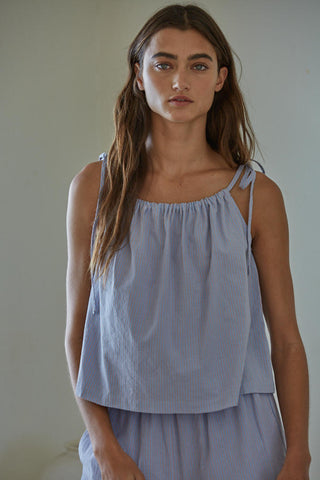 Shiloh Woven Tie Top