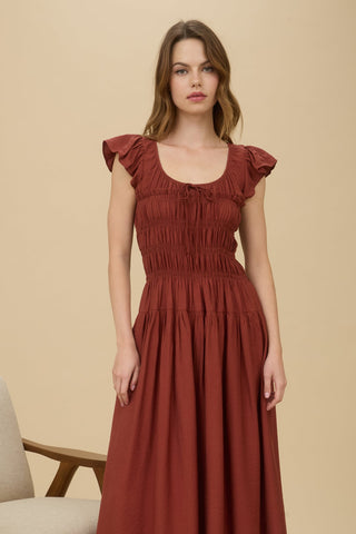 Hazel Ruffle Midi Dress