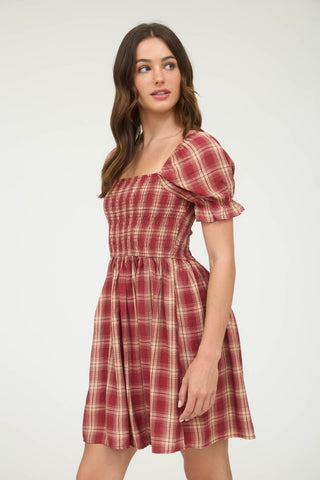 Brie Puff Sleeve Midi Dress