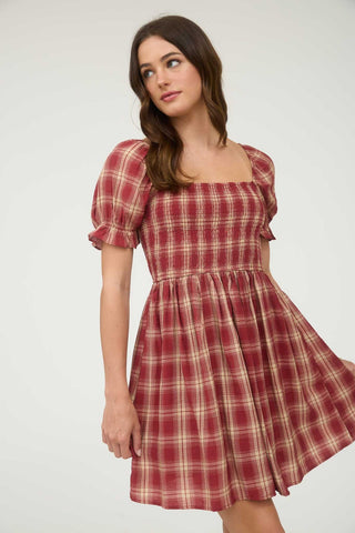 Brie Puff Sleeve Midi Dress