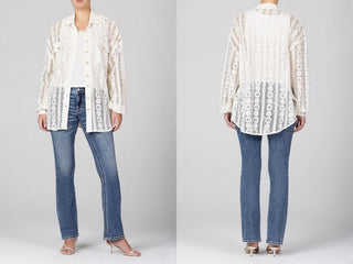 Miss Me Libby Crochet Shirt