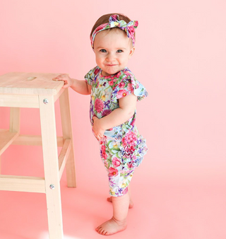 Posh Peanut Baby Hadley Ruffled Capsleeve Romper