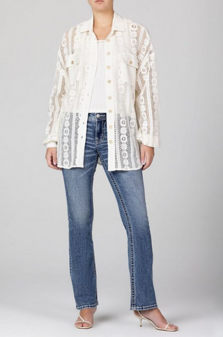 Miss Me Libby Crochet Shirt