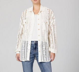 Miss Me Libby Crochet Shirt