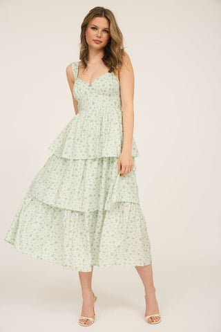 Ginny Floral Corset Midi Dress