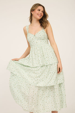 Ginny Floral Corset Midi Dress