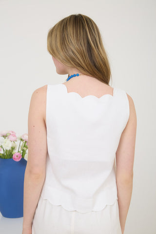 Marline Scallop Trim Woven Top