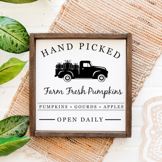 Commons Wood Sign "Hand Picked Farm Fresh Pumpkins"
