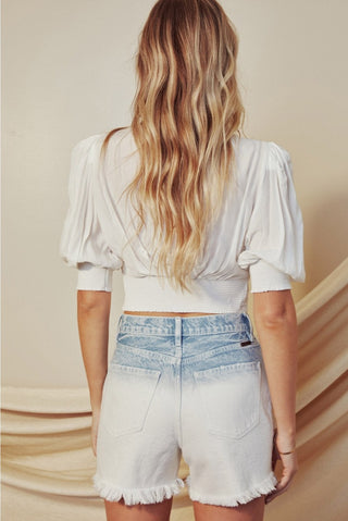 KanCan Rosie Ultra High Rise Distressed 90's BF Shorts