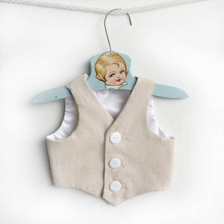 Linen Vest Set - Natural