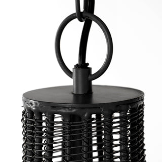 Mercana Camila Black Metal Mesh Four Bulb Chandelier