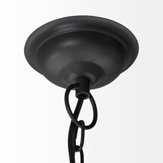 Mercana Camila Black Metal Mesh Four Bulb Chandelier