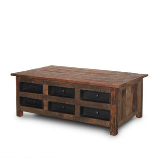 Mercana Wilton Brown Wood and Metal Coffee Table