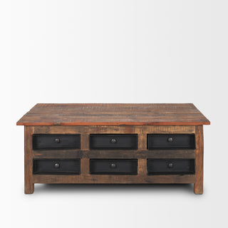 Mercana Wilton Brown Wood and Metal Coffee Table
