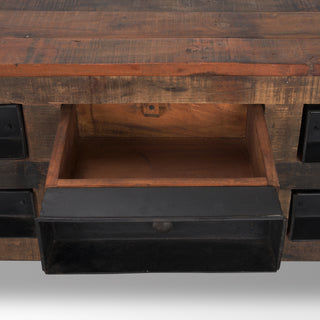 Mercana Wilton Brown Wood and Metal Coffee Table