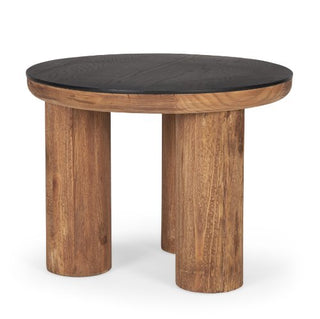 Mercana Tucson Natural and Black Oak Top Round Side Table