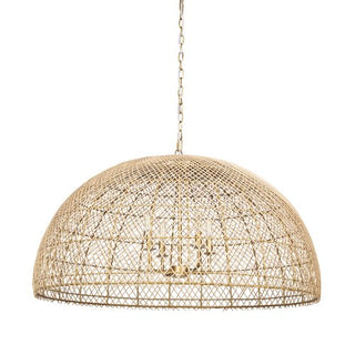 Mercana Thad 4 Light Woven Rattan Chandeliers