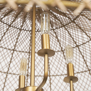 Mercana Thad 4 Light Woven Rattan Chandeliers