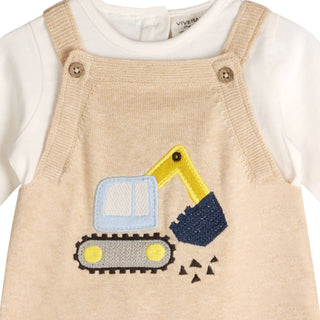 Viverano Excavator Embroidered Baby Overall Set