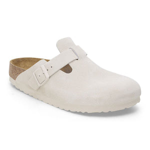 Birkenstock Boston in White Suede