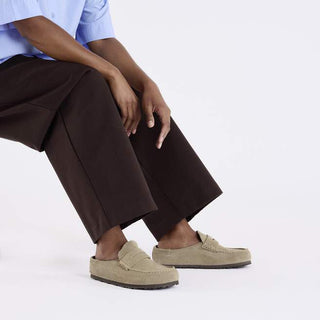 Birkenstock Naples Wrapped Suede in Taupe