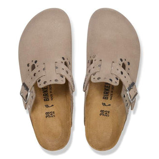 Birkenstock Boston Suede Rivet in Taupe