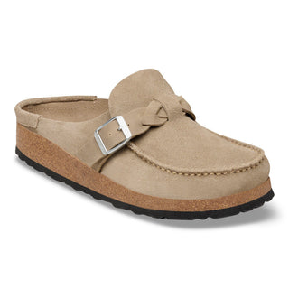 Birkenstock Buckley Braided Suede in Taupe