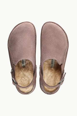 Birkenstock Lutry Premium Shearling in Faded Purple