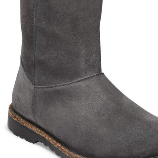 Birkenstock Uppsala Suede Zip Shearling in Suede Charcoal