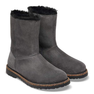 Birkenstock Uppsala Suede Zip Shearling in Suede Charcoal