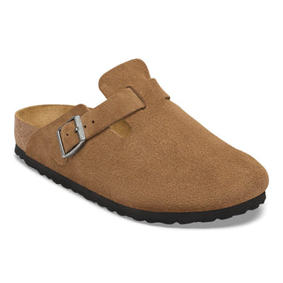 Birkenstock Boston Suede Leather in Dark Tea