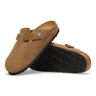 Birkenstock Boston Suede Leather in Dark Tea
