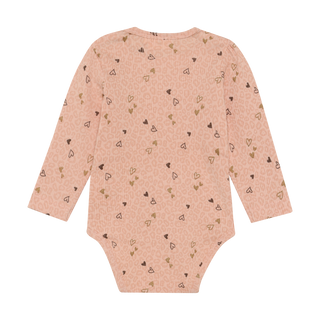 Minymo Baby Girls Heart Leopard Bodysuit