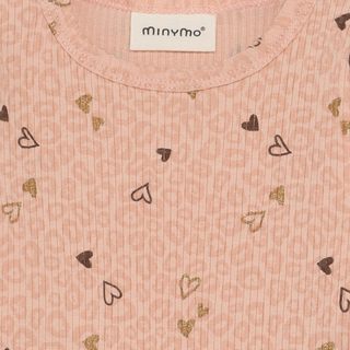 Minymo Baby Girls Heart Leopard Bodysuit