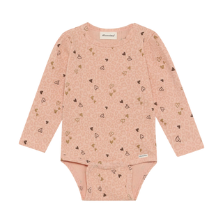 Minymo Baby Girls Heart Leopard Bodysuit