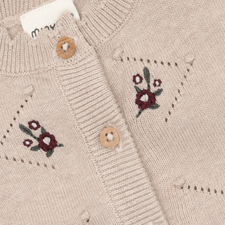 Minymo Baby Girls Knit Floral Cardigan