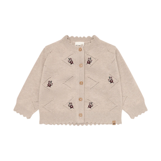Minymo Baby Girls Knit Floral Cardigan