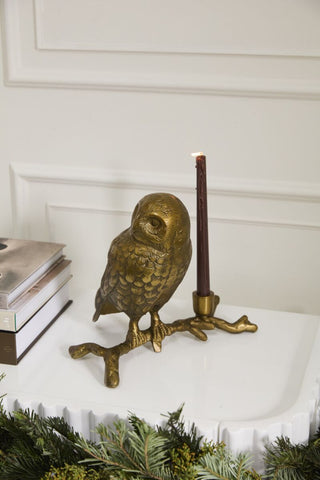 Owls Watch Candleholder