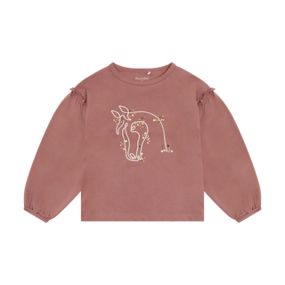 Minymo Girls Horse Sleeved Tee
