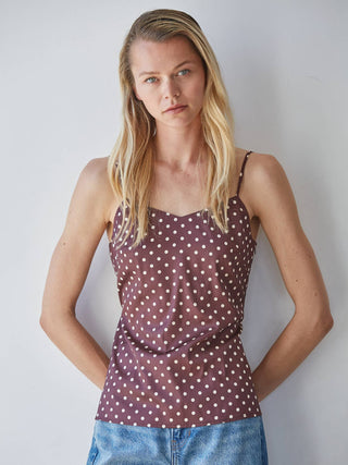 Jeanie Dotted Spaghetti Top