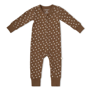 Organic Zip Romper Chestnut Bloom