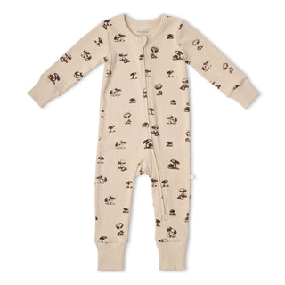 Organic Zip Romper Mushroom