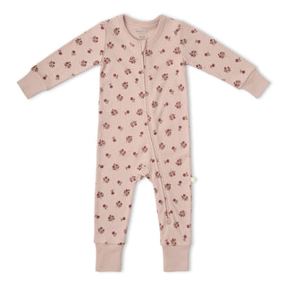 Organic Zip Romper Rosebud