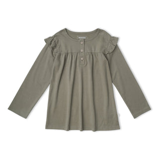 Organic Ruffle Olive Winter Berry Shirt Set