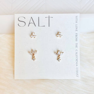 Salt Dainty Set Crystal Earrings