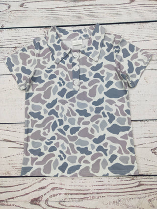 Boys Camo Printed Polo